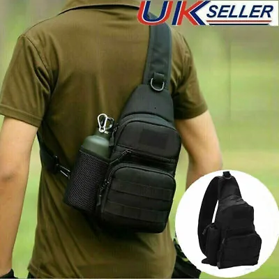 Men Small Chest Bag Pack Travel Sport Shoulder Sling Backpack Cross Body Outdoor • £8.69
