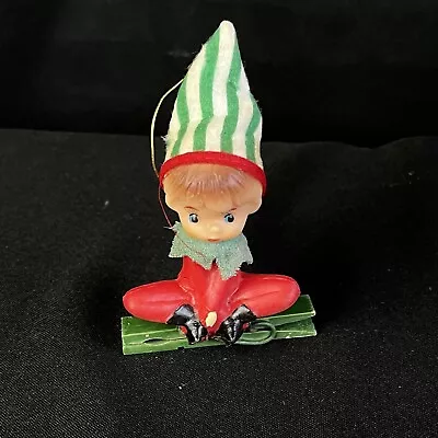 Vtg Christmas Vinyl Face Knee Hugger Elf Pixie Kitschy 1960s • $20