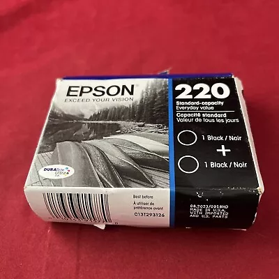 Epson 220 2pk Ink Cartridges - Black (T220120-D2) - EXPIRES 08/2023 • $15