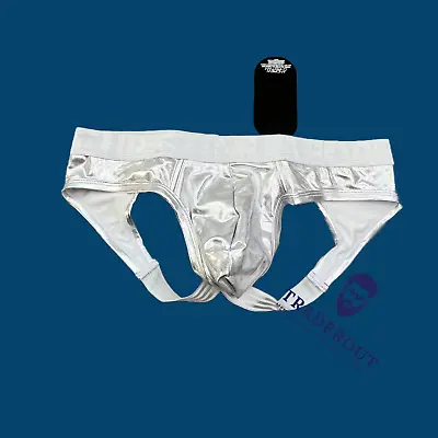 Andrew Christian Men Silver Metallic Jock Strap Jockstraps Underwear Size M L • $31.50