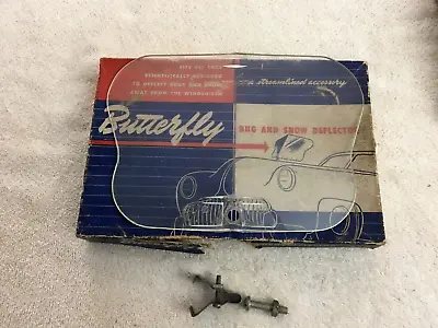 NOS Butterfly Hood Bug & Snow Wind Deflector - Vintage Windshield Accessory • $64.95