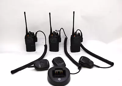 Lot Of 3 Motorola Vx-451-g7-5 Uhf 16 Channel 5w 2 Way Radios W/ Mh-450s T8-d1 • $162