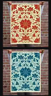 Shepard Fairey Obey Deco Floral Pattern Set Blue & Red Prints LE 275 CONFIRMED • $229.95