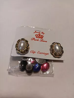 Vtg Jewels By Park Lane Gold Tone Magnetic Clip Earrings Interchangeable Colors • $23.99