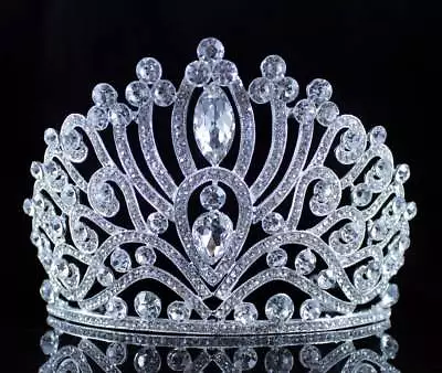 Twinkling Clear Austrian Crystal Rhinestone Tiara Hair Combs Crown Pageant T995 • £16.53
