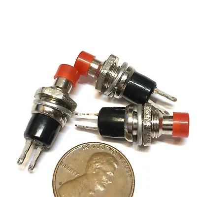 3 Pieces NC Red Normally Closed Mini Push Button Momentary OFF ON Switch A2 • $10.91