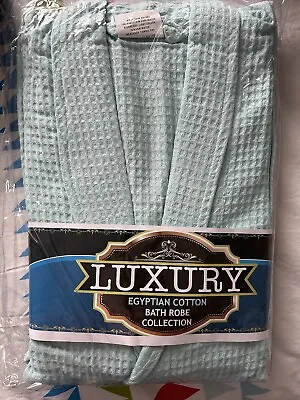 Luxury 100% Egyptian Cotton Bath Robe Shawl Collar Dressing Gown • £8.79
