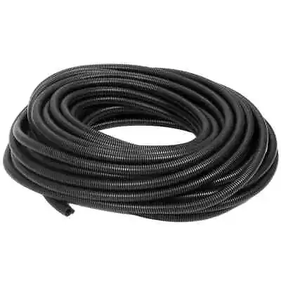 Polyethylene Flexible Split Loom Tubing 3/8 Inch Diameter Coil Black (50 Ft) • $10.20