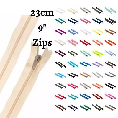 YKK Nylon Closed End - 23cm 9  Zips(x1) Singles Multi-colours Cushions Clothing • £3.49