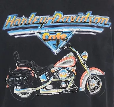 Harley Davidson Cafe New York Vintage T Shirt Men Black USA 90s Motorcycle Sz XL • $34.97