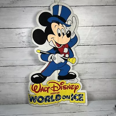 VTG 1980s Mickey Mouse Walt Disney World On Ice Felt Pennant Banner Rare 23” • $35.97
