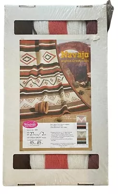 Wonderart 3008 Vtg Crochet Kit Navajo Pattern 45 X65  Afghan W/Acrylic Yarn New • $68.99