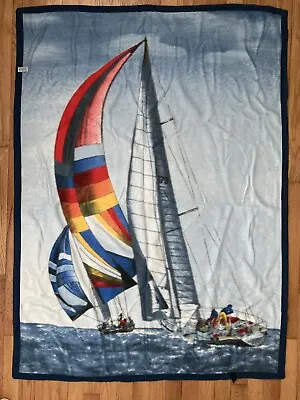 Pure Country Weavers Blanket Throw Sailboat Regatta Sailing Vessel Nautical • $26