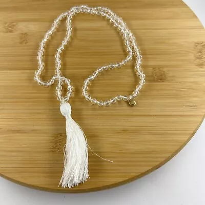 J. Crew White 15in Beaded Long Tassel Necklace • $12.90