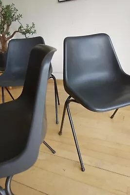 £175 • Buy X4 Retro1960s Robin Day Hille Design Classic Grey Plastic Stacking School Chairs