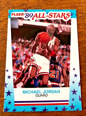 Authentic 1989-90 Fleer All-Stars Sticker MICHAEL JORDAN #3 - SHARP  & BRIGHT • $2.52