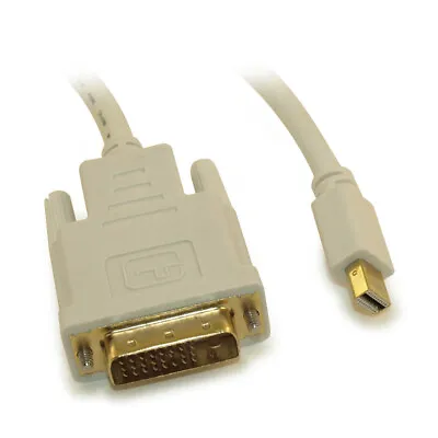 1.5ft Mini DisplayPort Cable To DVI 32AWG Gold Plated  White • $13.05