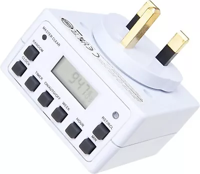 STATUS Timer Switch | 7 Day Digital Timer Light Switch | White UK Plug | S7DDT3 • £8.99