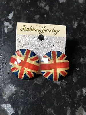 Union Jack Stud Earrings • £2