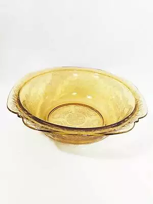 LG Fruit Bowl MADRID AMBER By Federal Depression Glass 9 3/8  RARE Piece MINTY!! • $10.98