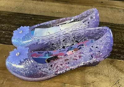 New Toddler Girl's Disney Frozen Ballet Jelly Purple Light Up Heels Size 6 • $15.29