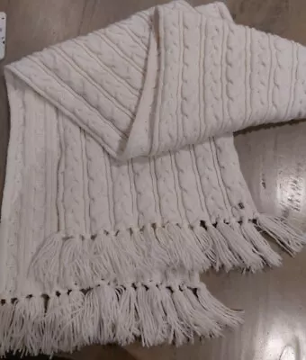 Tommy Hilfiger Cream Cable Knit Scarf • £10.99