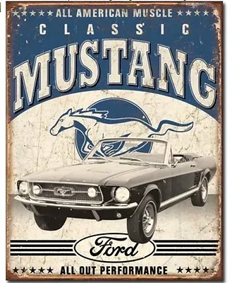 Ford Mustang Metal Tin Sign Classic Muscle Car Hot Rod Home Wall Decor #1813  • $19.90