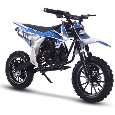 Mototec Warrior 52cc 2-stroke Kids Gas Dirt Bike Blue Ages 13+ Off Road 25MPH ✅ • $519