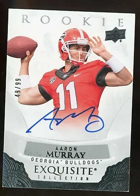 Aaron Murray 2013 Exquisite Auto Rookie #ER-MU Serial #d 49/99 Georgia Bulldogs • $15.99