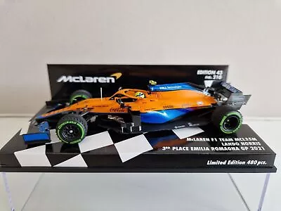 Minichamps 1/43 McLaren Mercedes MCL35M L. Norris - 3rd Emilia Romagna Gp 2021 • $99.99