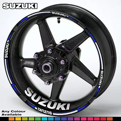 SUZUKI Motorcycle Wheel Decals Rim Stripes Stickers GSXR GSXS V Strom Any Colour • £15.49