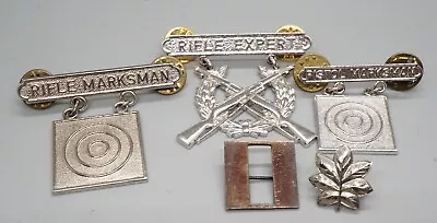 Vietnam War Sterling USMC Rifle Expert Badges Lt. Colonel & Captain Insignia • $44.99