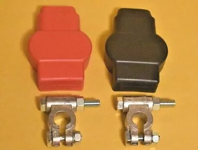 2 Military Style Battery Terminals With Boots 1 Negative 1 Positive • $25.95