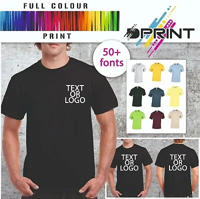 Custom Printed T Shirt Heavy Cotton Personalised Work Wear Business New Colours! • £11.99