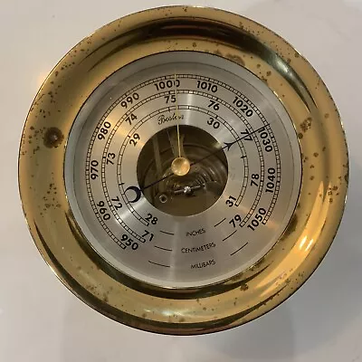 Vintage BOSTON Chelsea Ships Maritime Brass Barometer By Chelsea Clock USA • $259