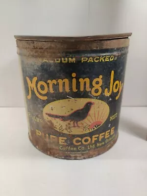 Vintage MORNING JOY COFFEE 2 1/2  Lbs Metal CAN-NEW ORLEANS LA. Louisiana • $119.99