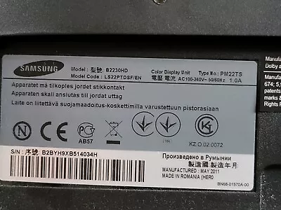 Samsung S22F350FHU 22  TV HD Monitor - Black LS22PTDSF/EN B2230 HD • £25