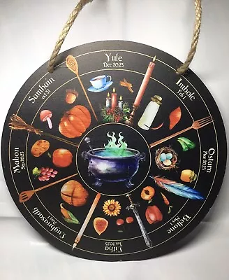 Wheel Of The Year ~ Wall Plaque ~ Pagan ~ Witchy Decor ~ Sabbats ~ Wicca ~ Gifts • £8.99