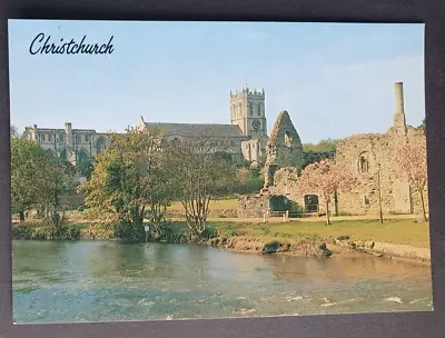 Unposted J Salmon Postcard - Priory Church & Norman House Christchurch #d • £1.50