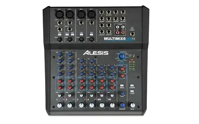 Alesis MultiMix 8 USB FX - 8-channel USB Desktop Mixer With 4-XLR Inputs EQ Bu • $179