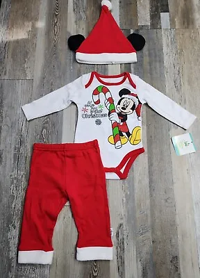 NEW Disney Baby First Christmas Outfit 3 / 6 Months Mickey Mouse NWT 3M 6M • $15.99