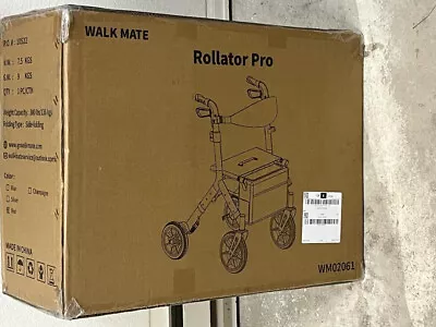 Walker Rollator Walkmate Adjustable Seat 10 Wheels Folding Lightweight Mobility  • $80