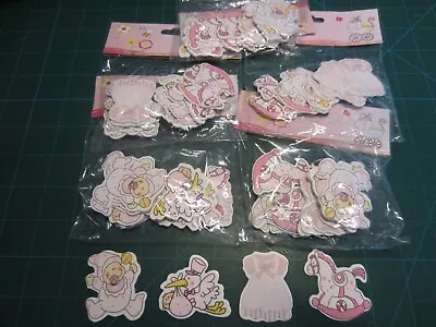 Job Lot X 5 Packs Baby Girl Embellishments Card Making Art Craft Baby Shower • £1.50