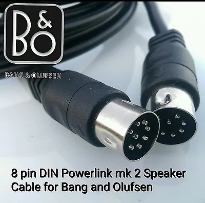 8 Pin DIN Powerlink Mk2 Speaker CABLE Cord For BEOLAB Bang & Olufsen B&O 4 MTR • £18