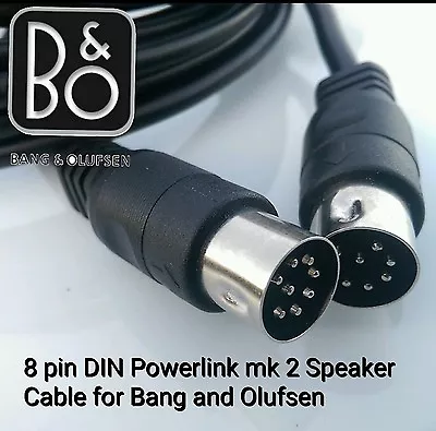 BeoLab 8 Pin DIN Powerlink Mk2 Speaker CABLE LEAD For Bang & Olufsen B&O 1 Mts  • £12.50