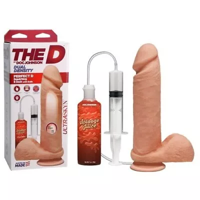 NEW The D Dual Density Perfect D Squirting 8  Dildo W Balls Sex Toy AUS SELLER • $84.95