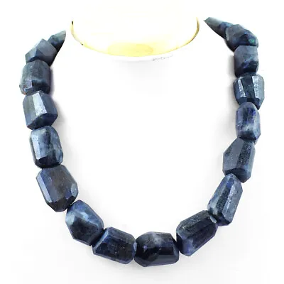 Single Strand 981.00 Cts Natural Faceted Blue Iolite Beads Necklace NK 58E106 • £64.60