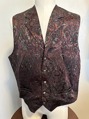 Wah Maker Frontier Clothing Western  Dandy  Tapestry Vest Jacket Men XL  USA • $27.99