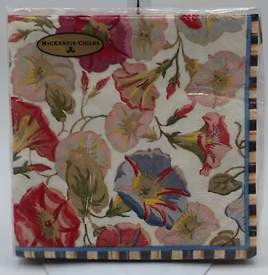 Mackenzie Childs Paper COCKTAIL Napkins MORNING GLORY Garden Flowers Floral 20pk • $19.99