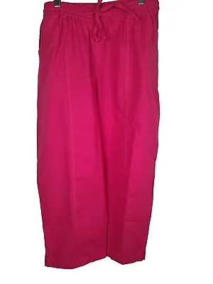XL Women's Fuchsia Pink  Capri Scrubs Loose Fit Running W/ Drawstring New • $7